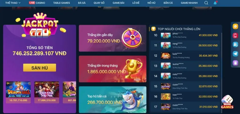 Thưởng nạp lại hàng tuần cho game bắn cá